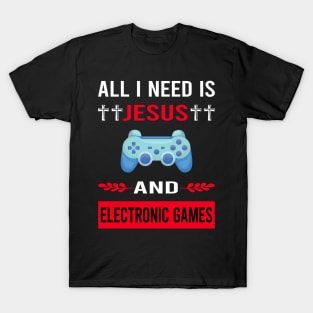 I Need Jesus And Electronic Game Games T-Shirt